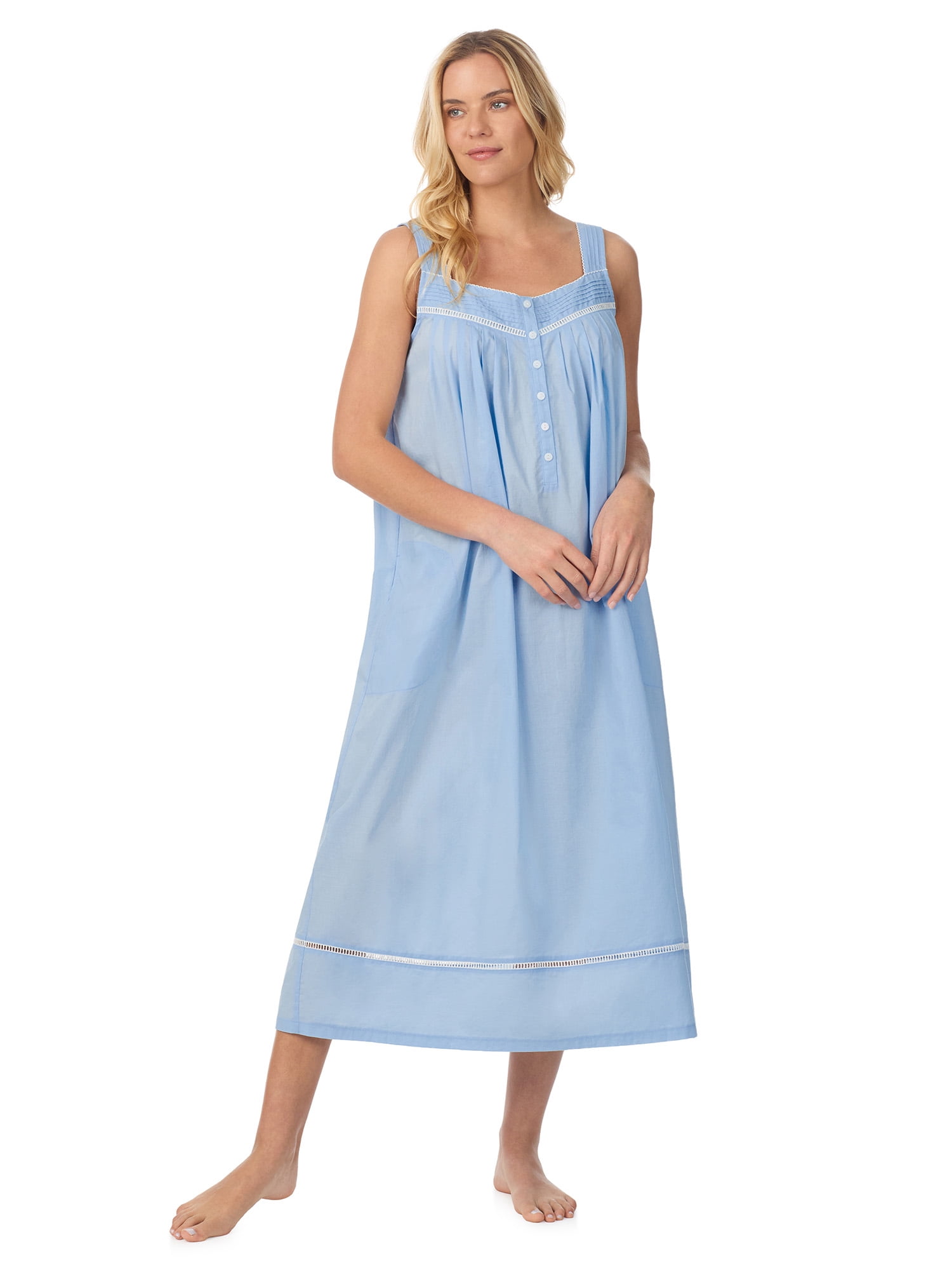 Aria Women's Lightweight Cotton Woven 50" Ballet Nightgown, Sizes XS-5X