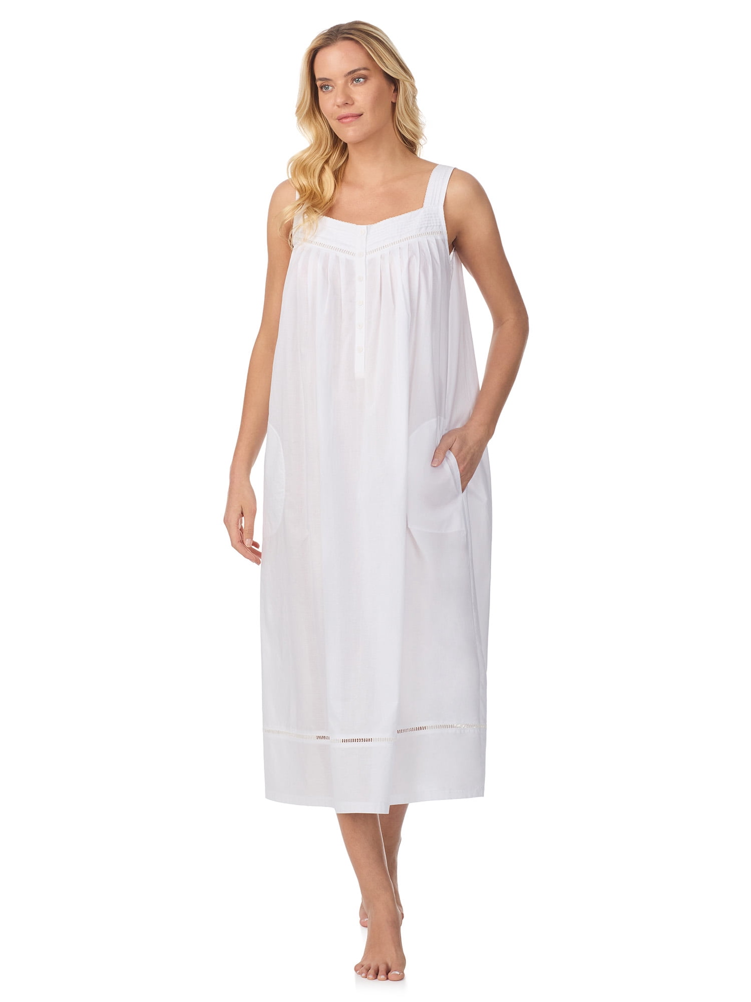 Aria Women's Lightweight Cotton Woven 50" Ballet Nightgown, Sizes XS-5X