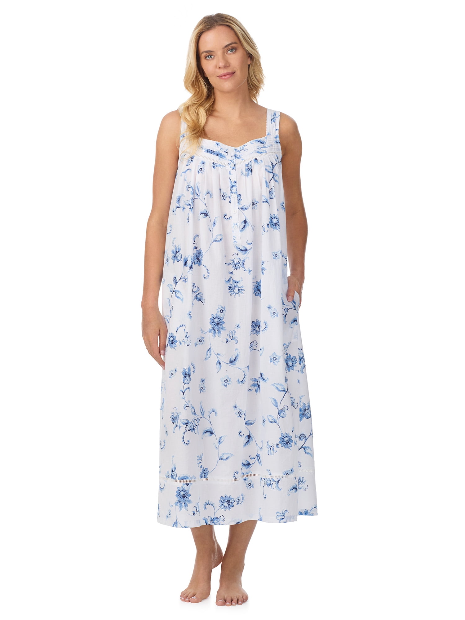 Aria Women's Lightweight Cotton Woven 50" Ballet Nightgown, Sizes XS-5X