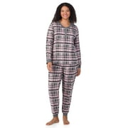 ARIA Women’s Cozy Jersey Henley Pullover and Jogger 2pc Sleepwear Set, Sizes XS-4X