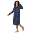 thumbnail image 1 of Aria Women’s Cozy Jersey Long Sleeve Henley 46” Sleepwear Lounger, Sizes XS-4X, 1 of 7