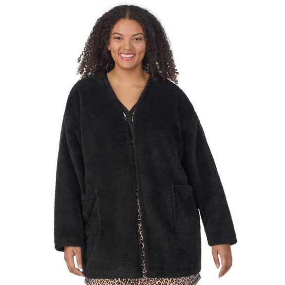 Aria Women’s Cozy Sherpa 32” Sleepwear Cardigan, Sizes XS-4X