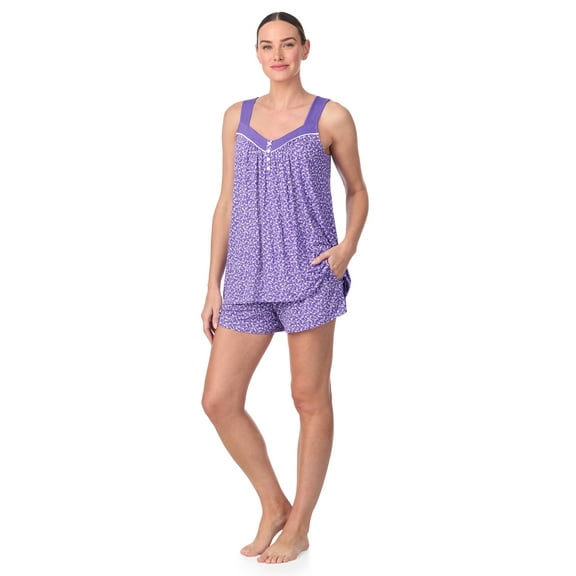 Aria Women’s Knit Built-up Tank and Shorty Knit Pajama Set, Sizes S-4X