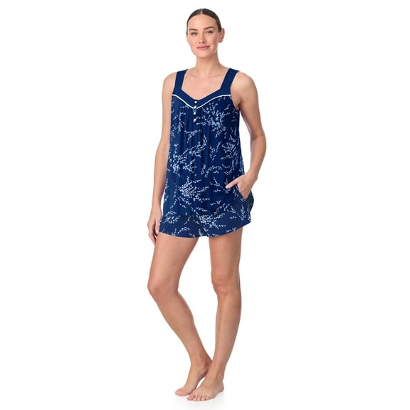 Aria Women’s Knit Built-up Tank and Shorty Knit Pajama Set, Sizes S-4X