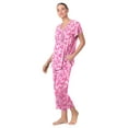 thumbnail image 1 of Aria Women’s Knit Flutter Sleeve Scoop Neck Henley Top and Cropped Pant Sleepwear Pajama Set, Sizes up to 5X, 1 of 6