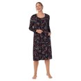 thumbnail image 1 of Aria Women's Knit Velour Long Sleeve Square Neck Nightgown with Pockets, Sizes S to 5X, 1 of 5