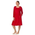 thumbnail image 1 of Aria Women’s Knit Velour Long Sleeve Square Neck Nightgown with Pockets, Sizes XS-5X, 1 of 6