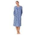 thumbnail image 1 of Aria Women’s Long Sleeve Strech Velour 44" Sleepwear Gown, Sizes S-4X, 1 of 6