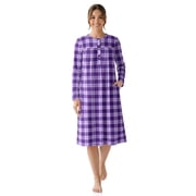 Aria Women s Long Sleeve Stretch Velour 44" Sleepwear Nightgown, Sizes XS-5X
