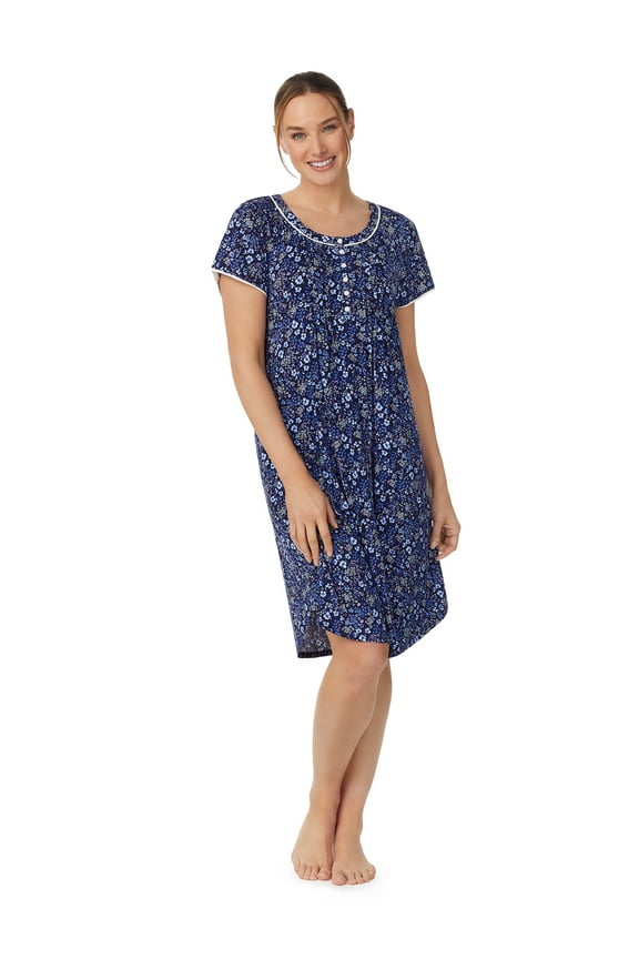 Women's Raglan Sleeve Scoop Neck 40" Nightgown, Sizes XS to 5X