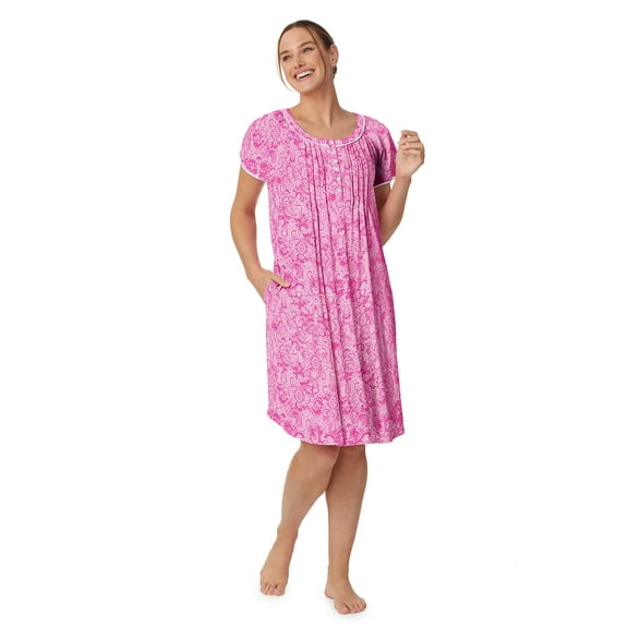 Aria Women's Raglan Sleeve Scoop Neck 40" Nightgown, Sizes XS to 5X