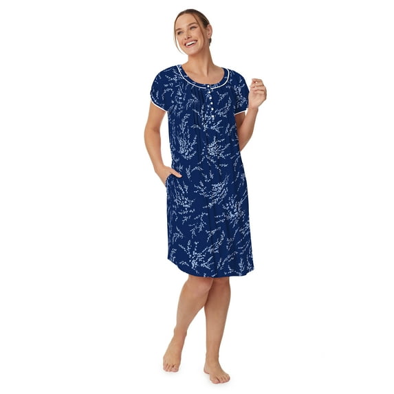 Aria Women's Raglan Sleeve Scoop Neck 40" Nightgown, Sizes XS to 5X