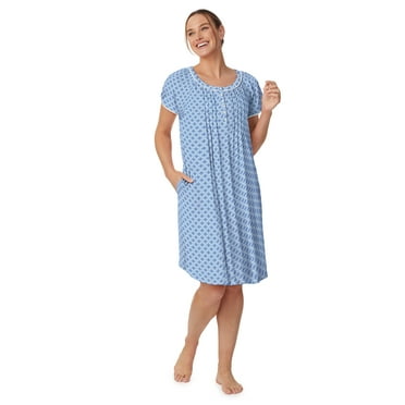 Aria Women's Raglan Sleeve Scoop Neck 40" Nightgown, Sizes XS to 5X
