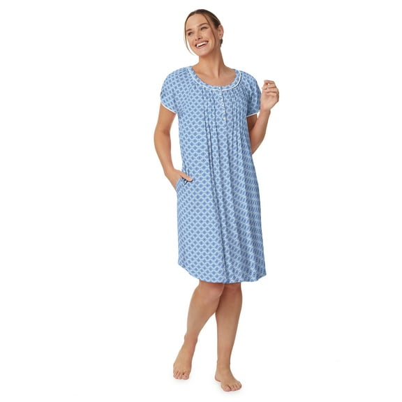Aria Women's Raglan Sleeve Scoop Neck 40" Nightgown, Sizes XS to 5X