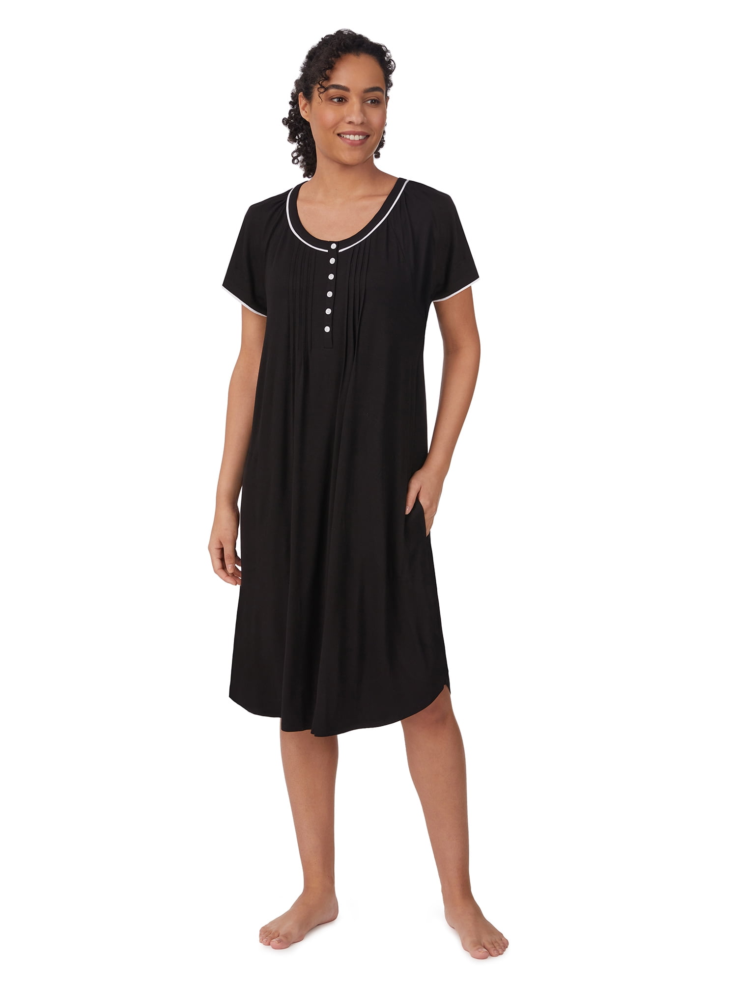 Aria Women's Raglan Sleeve Scoop Neck 40" Nightgown, Sizes XS to 5X