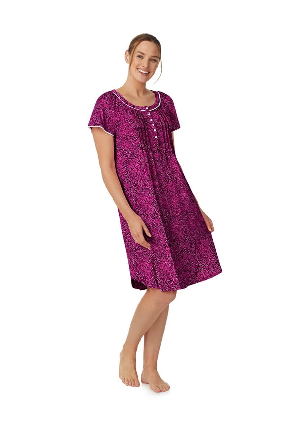 Women's Raglan Sleeve Scoop Neck 40" Nightgown, Sizes XS to 5X