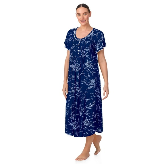 Aria Women's Raglan Sleeve Scoop Neck 46" Nightgown, Sizes XS to 5X