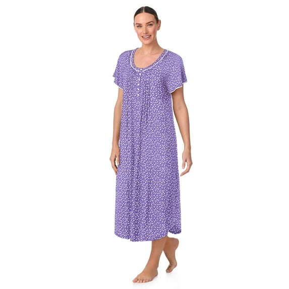 Aria Women's Raglan Sleeve Scoop Neck 46" Nightgown, Sizes XS to 5X