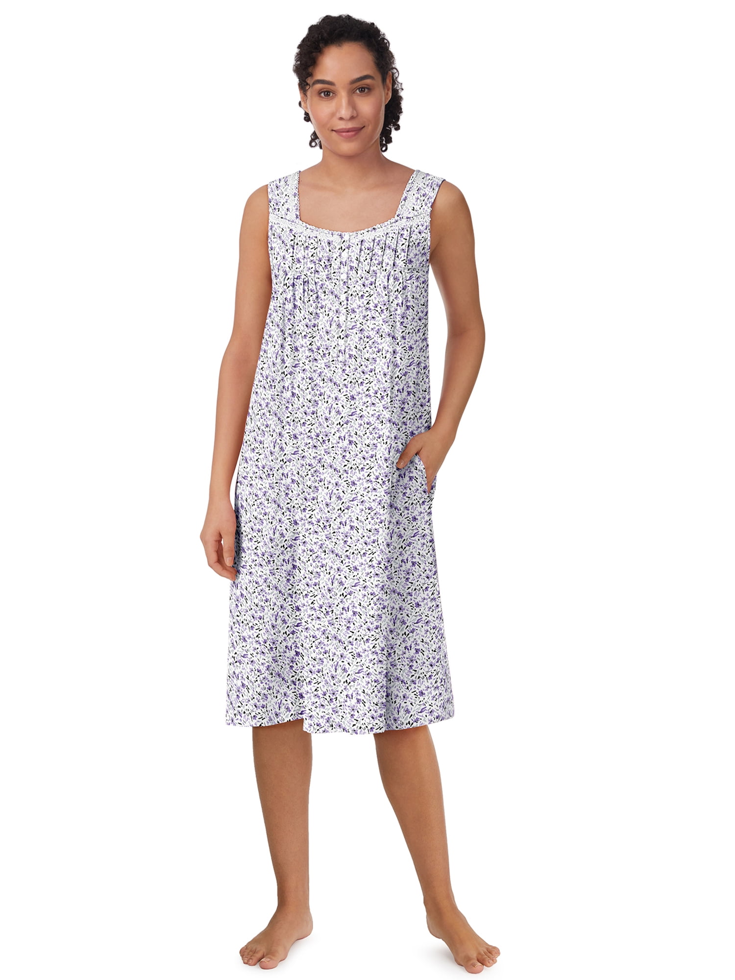 Aria Women's Sleeveless 100% Cotton Nightgown, Sizes S-4X - Walmart.com