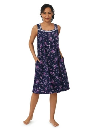 JRYNOEU 100% Cotton Nightgowns for Women Sleeveless Ladies Loungewear  Sleepwear Lightweight Nightdress Comfy Soft Nightgown Blue at   Women's Clothing store