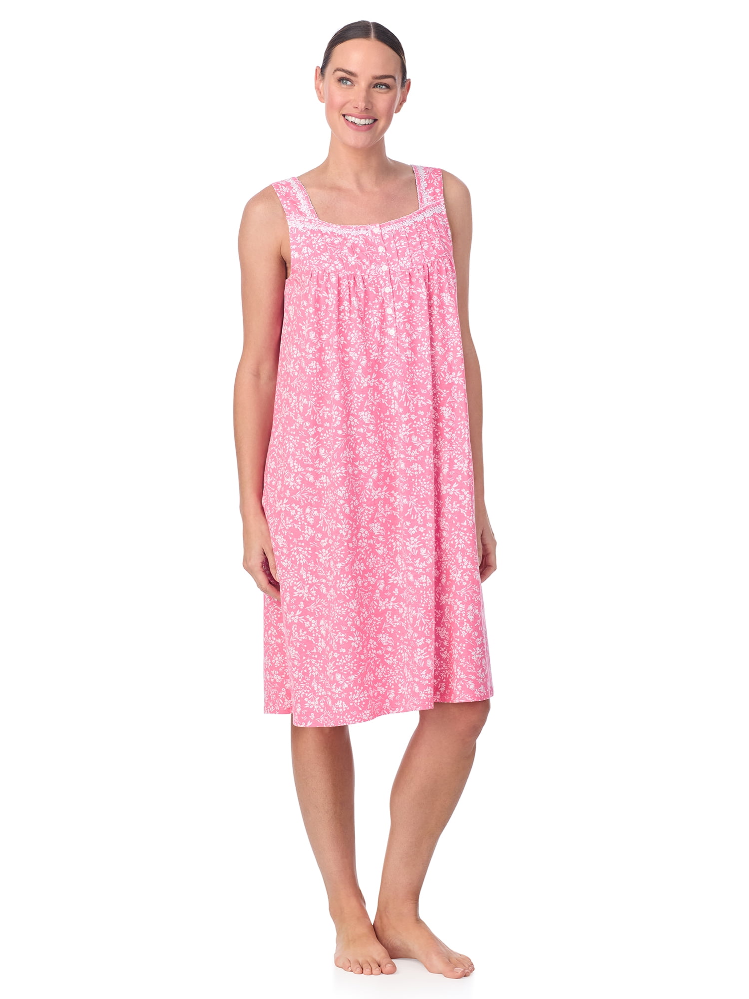 Sleeveless 100% Cotton Ruffled Nightgown