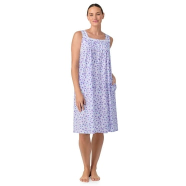 Aria Women's Sleeveless 100% Cotton 40" Nightgown, Sizes XS-5X