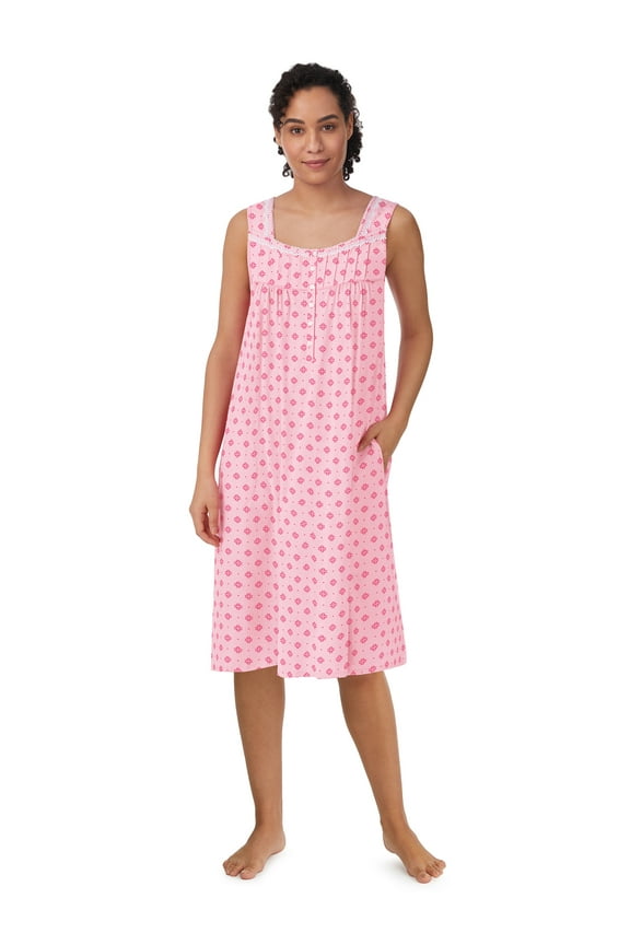 Women's Sleeveless 40" Cotton Nightgown, Sizes XS-5X