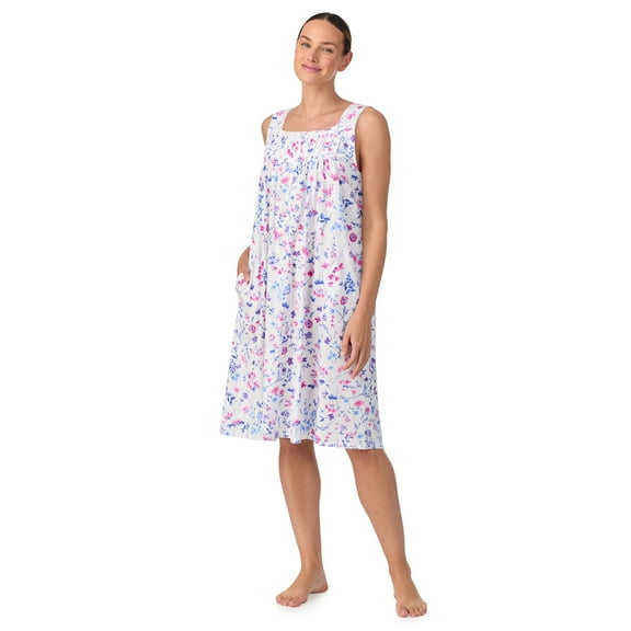 Aria Women's Sleeveless 40" Cotton Nightgown, Sizes XS-5X