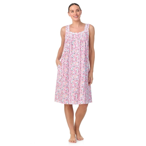 Aria Women's Sleeveless 100% Cotton Nightgown, Sizes XS-5X