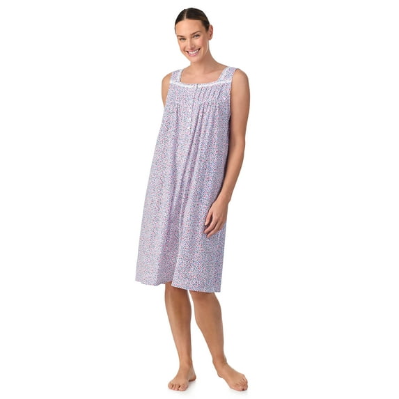 Aria Women's Sleeveless 40" Cotton Nightgown, Sizes XS-5X