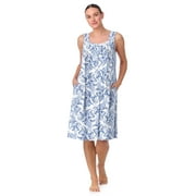 Aria Women's Sleeveless 100% Cotton Nightgown, Sizes XS-5X