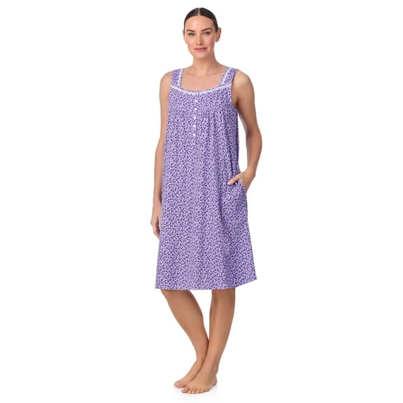 Aria Women's Sleeveless 100% Cotton Nightgown, Sizes XS-5X