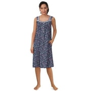 Aria Womens 100% Cotton Sleeveless 40 Nightgown, Sizes XS-5X