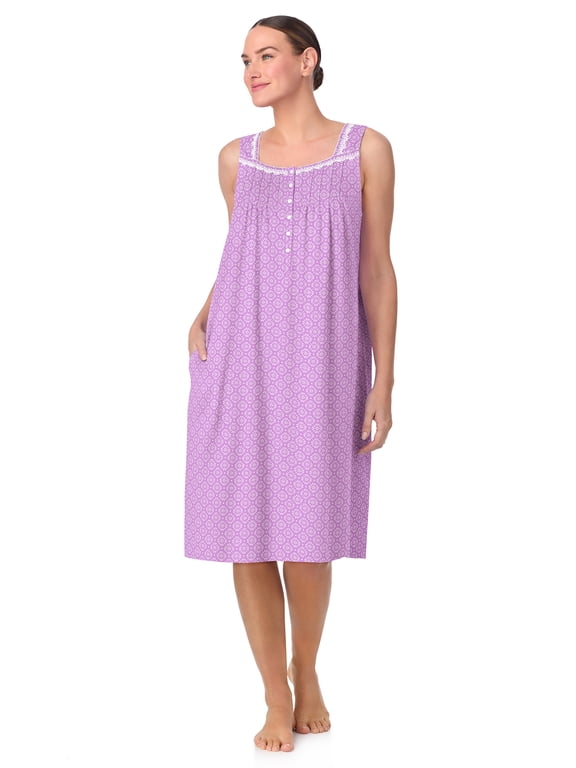 Women's 100% Cotton Sleeveless 40" Nightgown, Sizes XS-5X