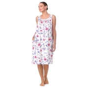Aria Women's 100% Cotton Sleeveless 40" Nightgown, Sizes XS-5X