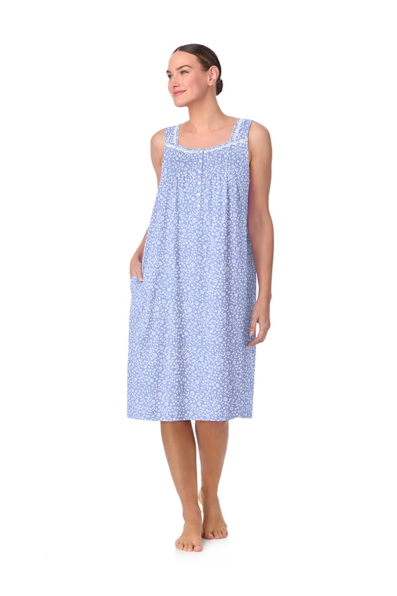 Women's Sleeveless 40" Cotton Nightgown, Sizes XS-5X
