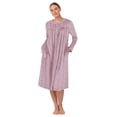 thumbnail image 1 of Aria Women’s Long Sleeve Strech Velour 44" Sleepwear Gown with Braided Trim, Sizes XS-5X, 1 of 7