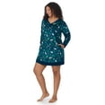 thumbnail image 1 of Aria Women’s Super-Soft Velour 34” Long Sleeve V-Neck Sleepshirt, Sizes XS-4X, 1 of 8