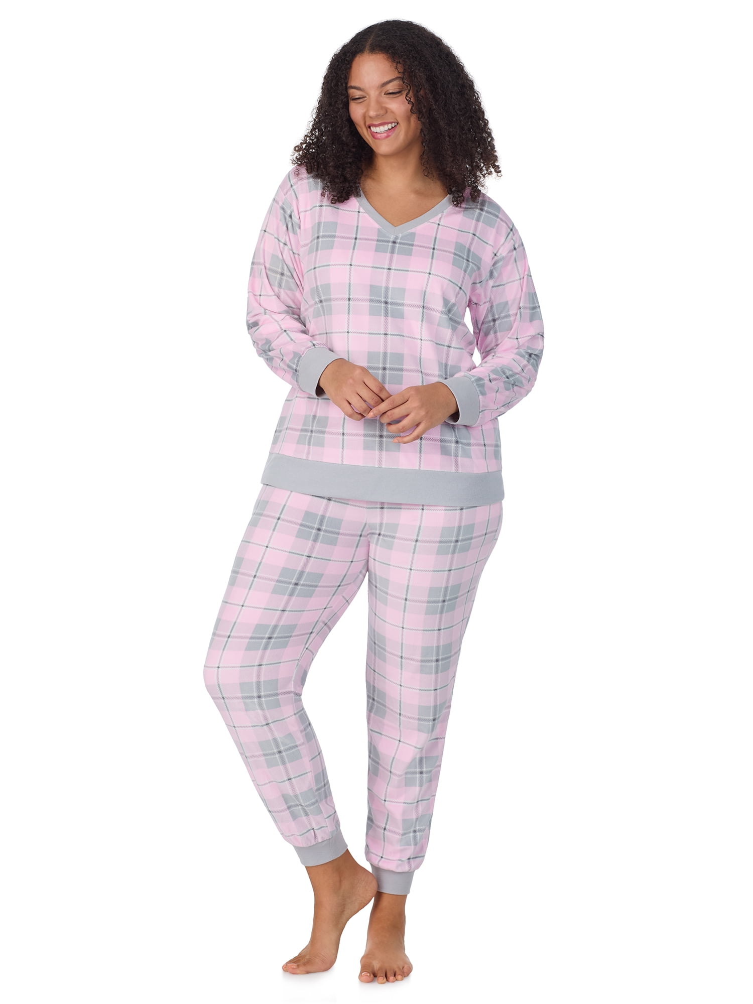 Aria Women’s Velour V-Neck Long Sleeve Top and Jog