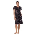 thumbnail image 1 of Aria Women's Brushed Sweater Knit Short Sleeve Split Neck Waltz Nightgown, Sizes up to 5X, 1 of 5