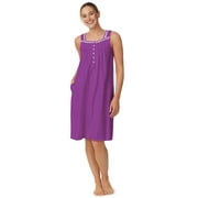 Aria Women's and Women's Plus Sleeveless Cotton Nightgown, Sizes S-4X