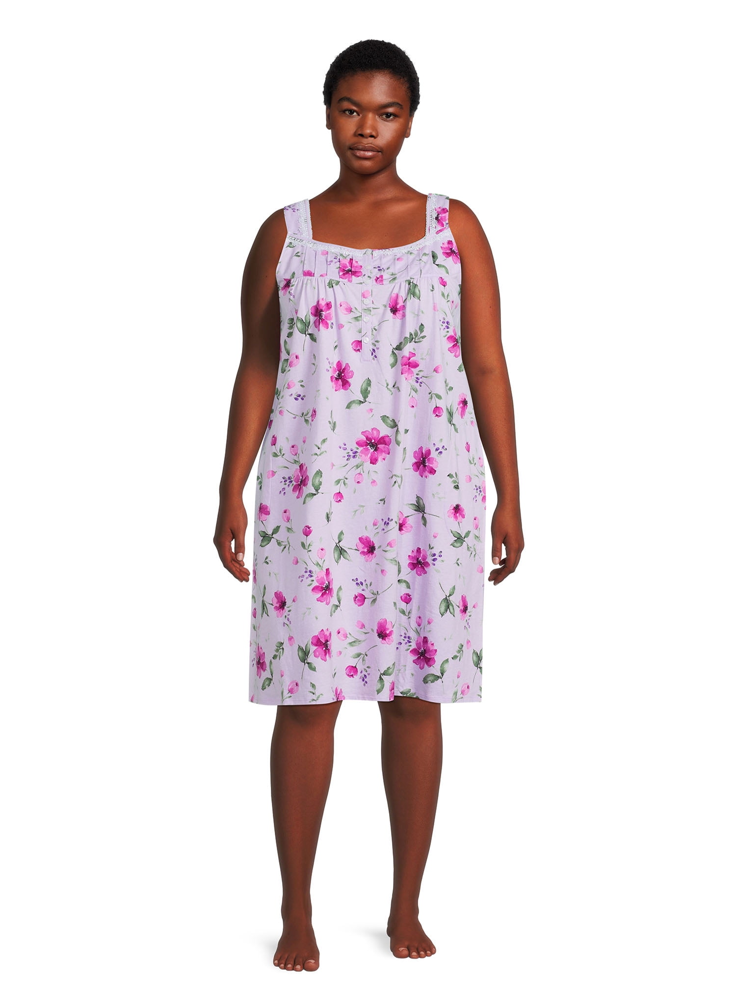 Aria Women's and Women's Plus Sleeveless Cotton Nightgown, Sizes S-5X -  Walmart.com