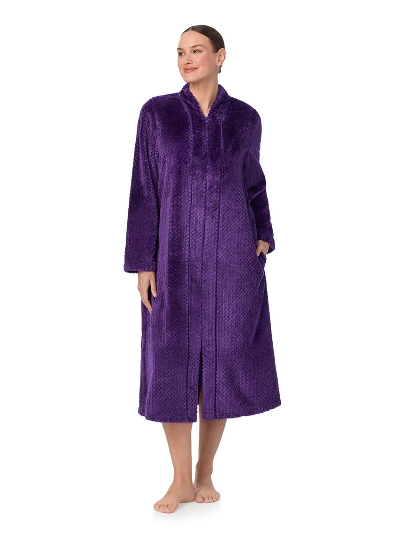 Chenille Robe Womens Long Zip Robe Aria Women's Plush Chenille