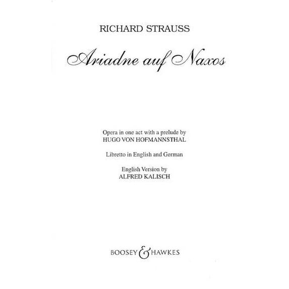 Ariadne auf Naxos, Op. 60 (Richard Strauss) German/English (Sheet Music/Songbook)