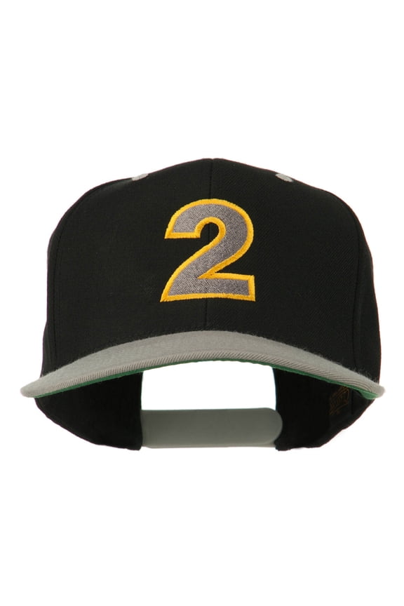 Arial Number 2 Embroidered Classic Two Tone Cap - Black Silver OSFM
