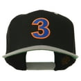 thumbnail image 1 of Arial Number 3 Embroidered Classic Two Tone Cap - Black Silver OSFM, 1 of 5