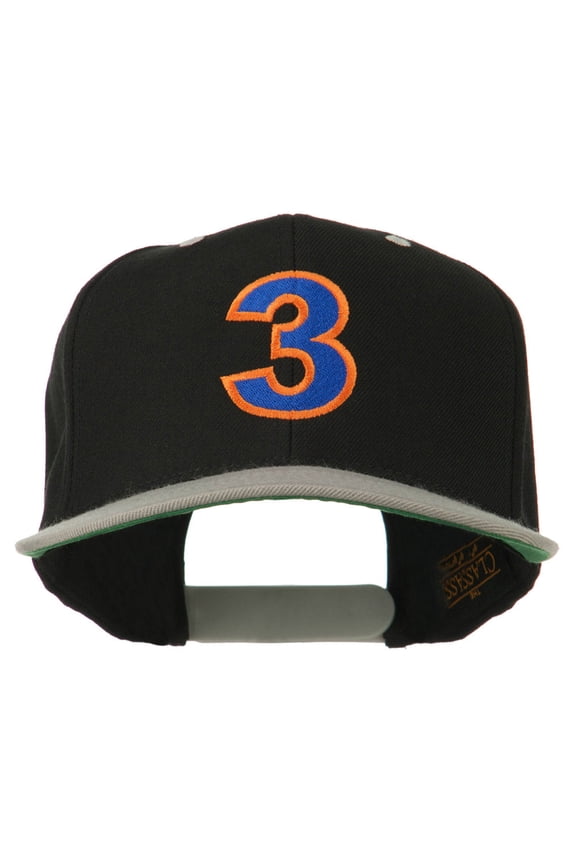 Arial Number 3 Embroidered Classic Two Tone Cap - Black Silver OSFM