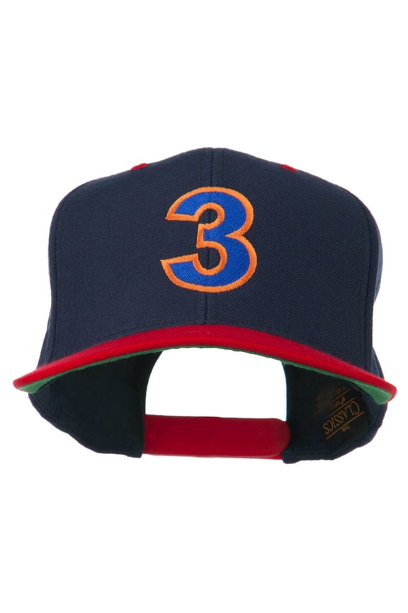 Arial Number 3 Embroidered Classic Two Tone Cap - Navy Red OSFM