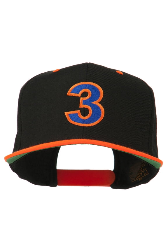 Arial Number 3 Embroidered Classic Two Tone Cap - Neon Orange OSFM