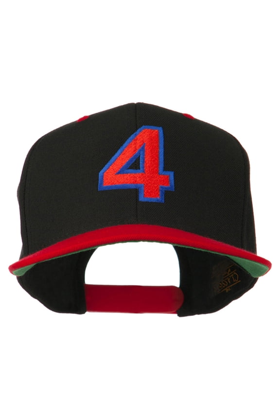 Arial Number 4 Embroidered Classic Two Tone Cap - Black Red OSFM